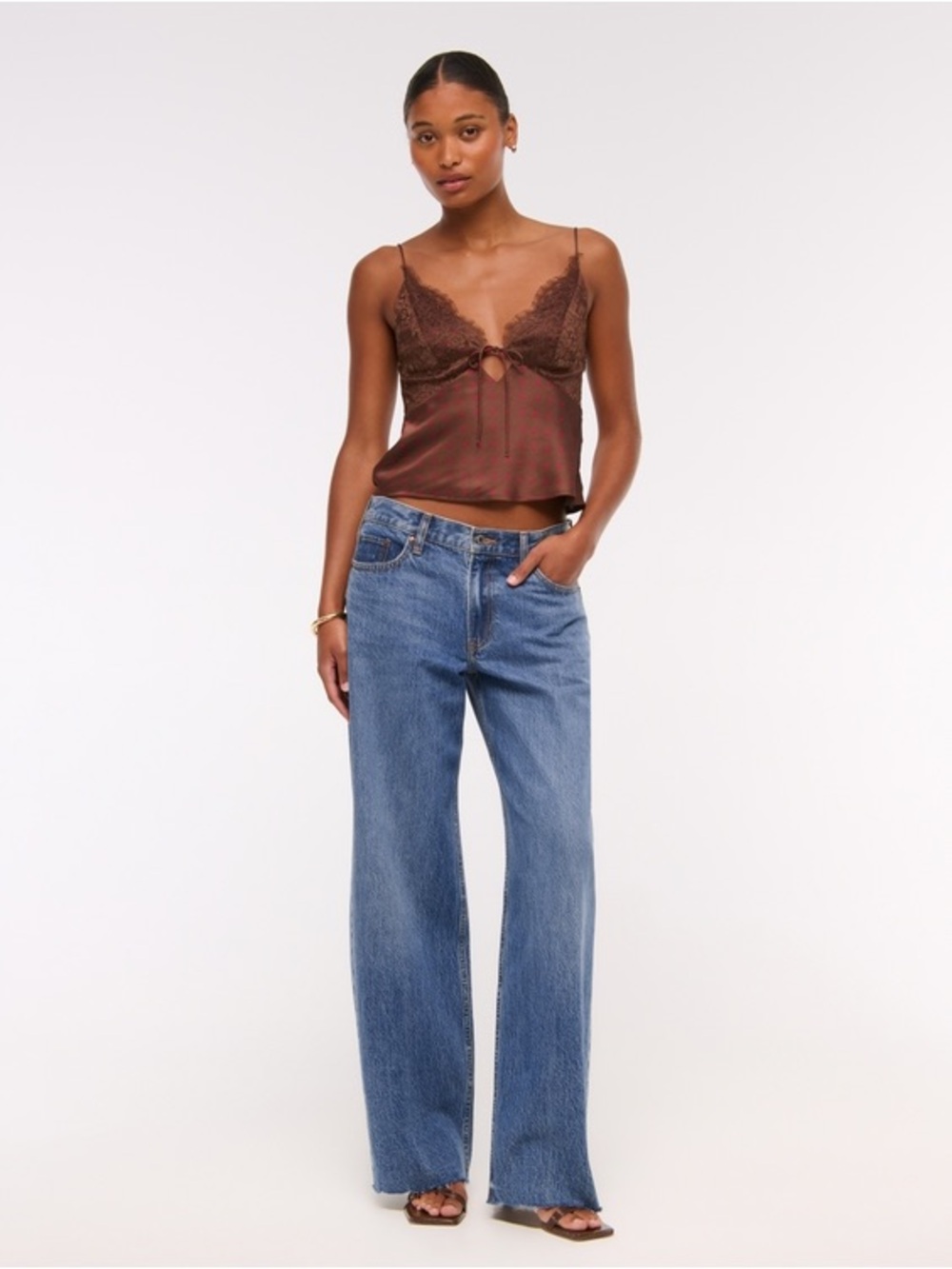 Abercrombie & Fitch Ultra Loose Low Rise Curve Love Medium Blue Jeans